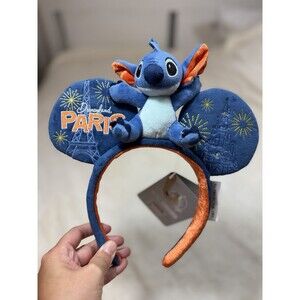 Disney Stitch Blue Orange Ear Headband Disneyland Paris